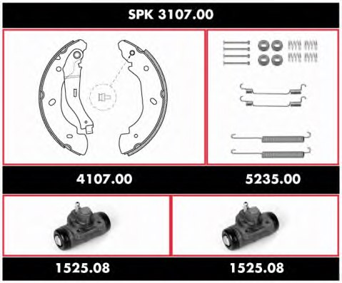 WOKING SPK 3107.00 Brake Set, drum brakes